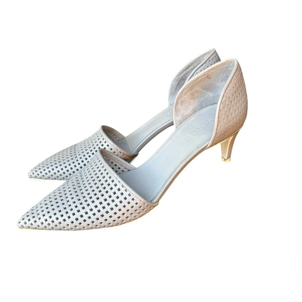 Vince Aurelian Gray Kitten Leather D’Orsay Heels I Size: 6.5M